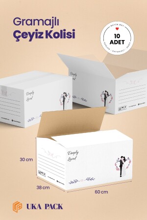 Gramajlı Gelin Çeyiz Kolisi Kutusu 60x38x30 (büyük Boy - Sağlam ) - 10 Adet - Ukapack
