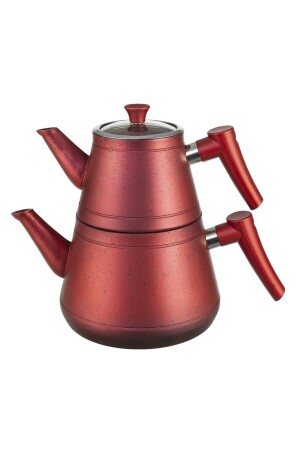 Granit Çaydanlık Takımı - Kırmızı Dora Çaydanlık - 2