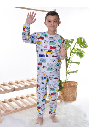 Graues Trolley-Pyjama-Set für Jungen, Pyjama-Set für 1–11 Jahre - 4