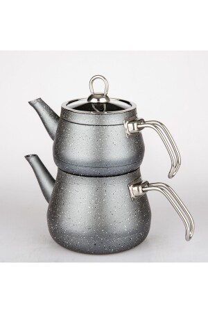 Gri Metal Kulp Granit Çaydanlık Takımı trendlon çaydanlık - 1