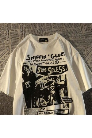 Grunge Karikatür Baskılı (unisex) T-shirt - Favorim50ton