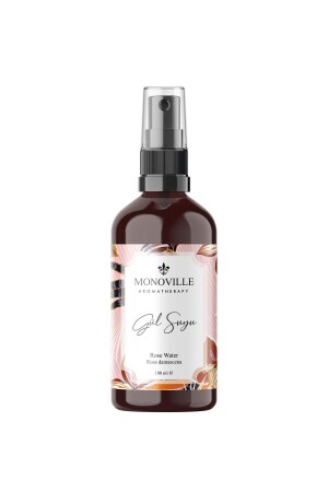 Gül Suyu Tonik Cam Şişe %100 Doğal Sprey Başlıklı 100 ml ( Rose Water ) - Monoville