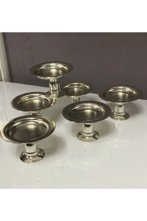 Gümüş Kaplamalı 6'lı Lokumluk- Kahve Yanı Sunumluk Ve Mini Makaronluk - Fiyakalı Ürünler Atölyesi