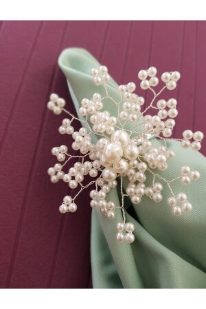 Gümüş Renk 6 Adet İnci Kar Tanesi Peçete Yüzüğü Halkası pekarskartanesi5 - pekars