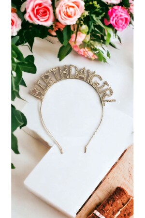 Gümüş Renk Lüks Kristal Taşlı Birthday Girl Parti Taç 17*16 cm Doğum Günü Partisi Tacı - Happyland