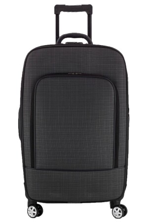 Günstiger, unzerbrechlicher, geräucherter 4-Rollen-Koffer aus Unisex-Stoff mit Vordertasche - Öntan