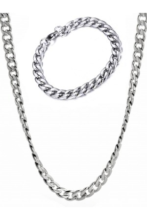 Gurmet Steel Herren-Halskette und Armband-Set, dick, 8 mm, eck18s MDL-ECK18S - Takı Dükkanı