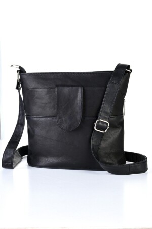 Hakiki Deri Çok Gözlü Askılı Omuz Çantası - Fubileather