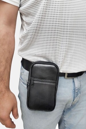 Hakiki Deri Kemere Takılan Büyük Boy Telefon Kılıfı 19 x 11 cm - Lederax