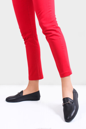 Hakiki Deri Siyah Kadın Deri Babet Pcc-f03 PCC-F03 - Deripabuc