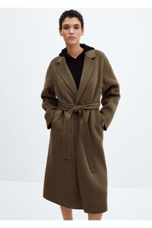 Handgefertigter Mantel mit Gürtel - Mango