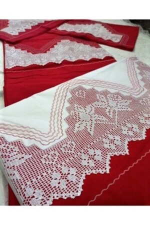Handgefertigtes Spitzen-Bettbezug-Set brs0050 - Çeyizci Sokağı