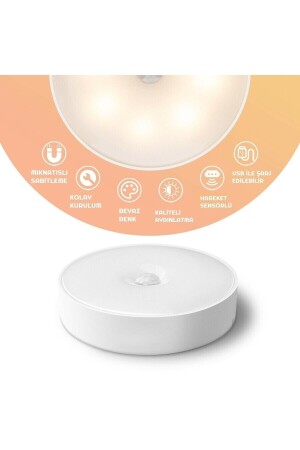 Hareket Sensörlü Usb Şarjlı Mıknatıslı Led Işık Lamba Dolap Içi Ev Gece Lambası - Voltmar