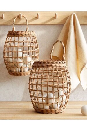 Uzunbasket, Korbgeflecht, Bambus-Rattan, dekorativer Mehrzweckkorb/Hängekorb, Zeitungshalter - AFRALYAHOME