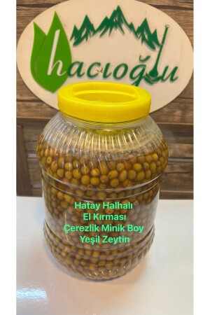 Hatay Yöresel Halhalı Küçük Boy Çerezlik Yeşil Zeytin 5 Litre - 3 Kg Bidon minik boy zeytin 3,5 bidon - Hacıoğlu baharat