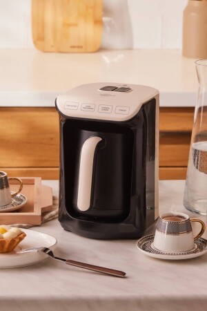 Hatır Közde Türk Kahvesi ve Türk Kahve Makinesi Krem 5 Fincan Kapasiteli Bol Köpüklü - Karaca