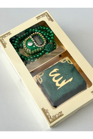 Hediyelik Çeyizlik Kutulu Mini Kur'an-ı Kerim Tesbih Ve Taşlı Zikirmatik Setimiz - Ayhanhome