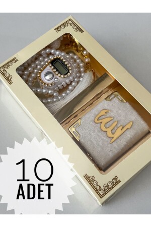 Hediyelik Çeyizlik Kutulu Mini Kur'an-ı Kerim Tesbih Ve Taşlı Zikirmatik Setimiz - Ayhanhome