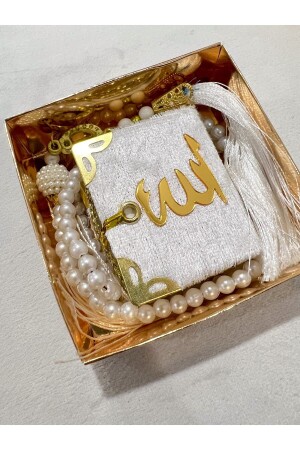 Hediyelik Çeyizlik Mini Kuran Ve Inci Tesbih Seti Mini*Kuran - AYHANHOME