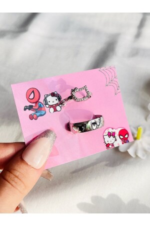 Hello Kitty Spiderman verstellbare Paarringe - Harlofia Jewelry