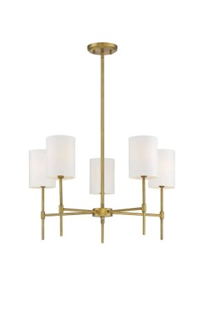 Henna 5-teiliger antiker moderner Kronleuchter mit weißem Lampenschirm HENN-ESKTM-05 - BSA LIGHTING