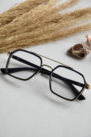 Henry Unisex Damen Herren Schwarz Silber Detail Blau Lichtschutz Blau Block Neue Saison Vintage Brille Lookuphenry - LOOKUP NEW