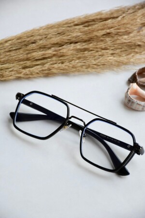 Henry Unisex Schwarz Blau Lichtgeschützt Blau Block Quadrat Rechteck Neue Saison Transparente Brille Lookuphenry - LOOKUP NEW