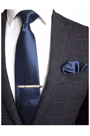 Herren-Krawatte und Einstecktuch, einfarbig, Herren-Krawatte 9851241420 - Trenderrs