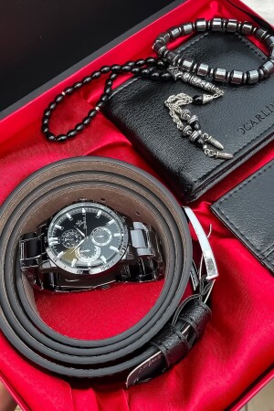 Herrenuhr-Kombinationsset, Brieftasche, Kartenhalter, Gürtel, Rosenkranz, luxuriöse Lederbox AVVASET01 - S.POLO