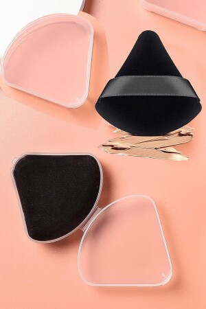 Hijyenik Saklama Kutulu Pudra Fondöten BB Krem Yıkanabilir Siyah Uygulama Aparatı Puff Sünger - H&E Luxury Design