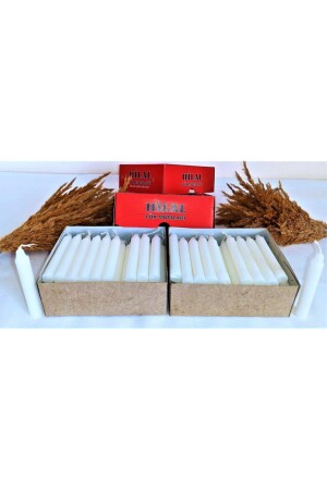 Hilal Beyaz Mum 80 Li 10 Cm 414-A - hilal mum