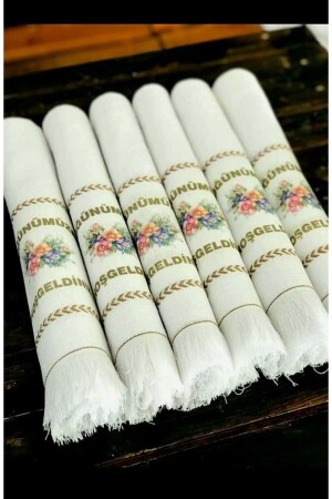 Hochzeitshandtuch, Autohandtuch, Konvoi-Handtuch, 12-teiliges Schulhandtuch – geblümt 5 - Yörük Tuhafiye