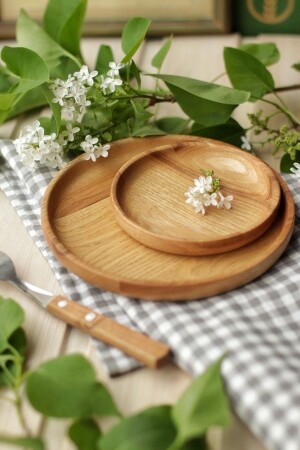 - Holz-Servierplatte, Frühstücksteller, Präsentationsschale 24 cm – 18 cm OKAY-TS12 - 1'OKAY design