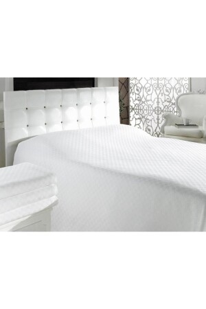Home Dama Desen Pike Çift Kişilik 200 * 240 Beyaz Yatak Örtüsü DAMAPİKE02 - 1