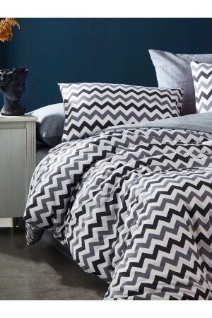 Home Doppel-Bettbezug-Set aus Baumwolle mit Zickzackmuster – Set - Lotusline