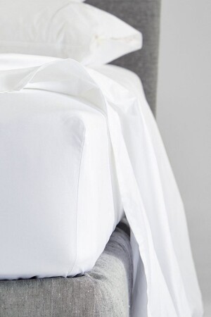 Home Double Plain White Luxus-Baumwoll-Bettbezug-Set NVRSMSTÇK - 2