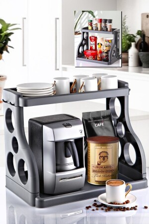 Home Life Tezgah Üstü Çok Amaçlı Elegance Organizer - Düzenleyici Antrasit - Nandy Home