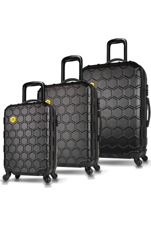 Honey Abs Kabin Orta Ve Büyük Boy Siyah 3'lü Valiz Seti - My Valice