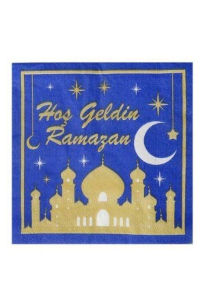 Hoş Geldin Ramazan Peçete Mavi 20 Adet - 1