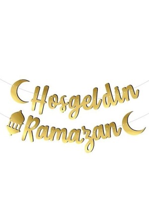 Hoşgeldin Ramazan Bannerı Gold Renk Ramazan Hediyesi - 1