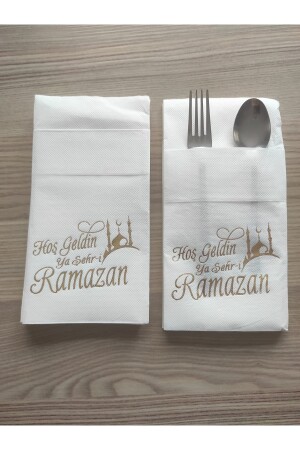 Hoşgeldin Ramazan Peçete Sunum Peçetesi Hoş Geldin Ya Şehri Ramazan Konuşan Kağıt Peçete - 1