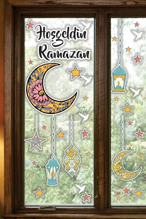 Hoşgeldin Ramazan Sticker Seti Ramazan Kandilleri Hilal ve Yıldız Figürlü - 2
