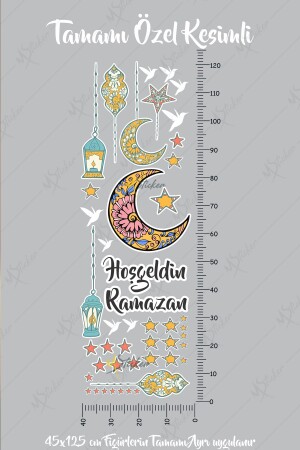 Hoşgeldin Ramazan Sticker Seti Ramazan Kandilleri Hilal ve Yıldız Figürlü - 3
