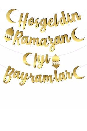 Hoşgeldin Ramazan Yazılı Banner İyi Bayramlar Banner Ramazan Süsleri Eid Mubarak - 1