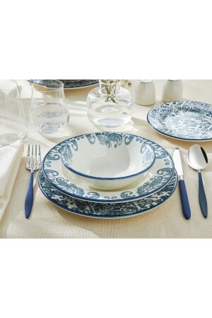 Hypnos Porselen Yemek Takımı 8 Parça 2 Kişilik Lacivert 10039249 - English Home