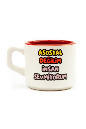 Ich bin nicht unsozial, ich mag keine Menschen. Weiße Venus-Tasse – Geschenk-Keramik-Tasse - Palto Tasarım