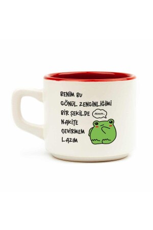 Ich muss den Reichtum meines Herzens in Bargeld verwandeln. Weiße Venus-Tasse – Geschenk-Keramik-Tasse - Palto Tasarım
