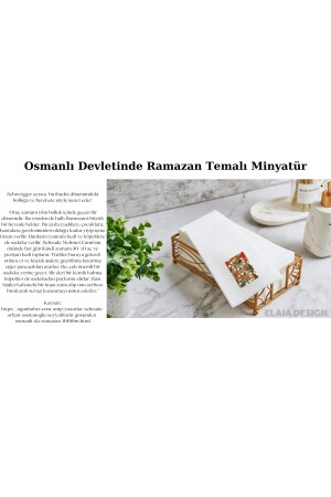 Iftar Vakti Airlaid Beyaz 40x20 Kumaş Hissi Veren Osmanlıda Ramazan Temalı Minyatür Baskılı Peçete - 1