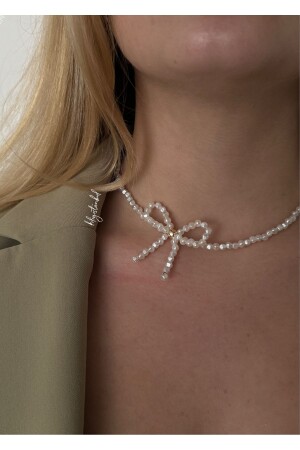 İNCİLİ FİYONK KOLYE 35 CM-Uzatma - Kiligistanbul