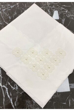 Incili Oya Işlemeli Bohça Krem - Ayhanhome